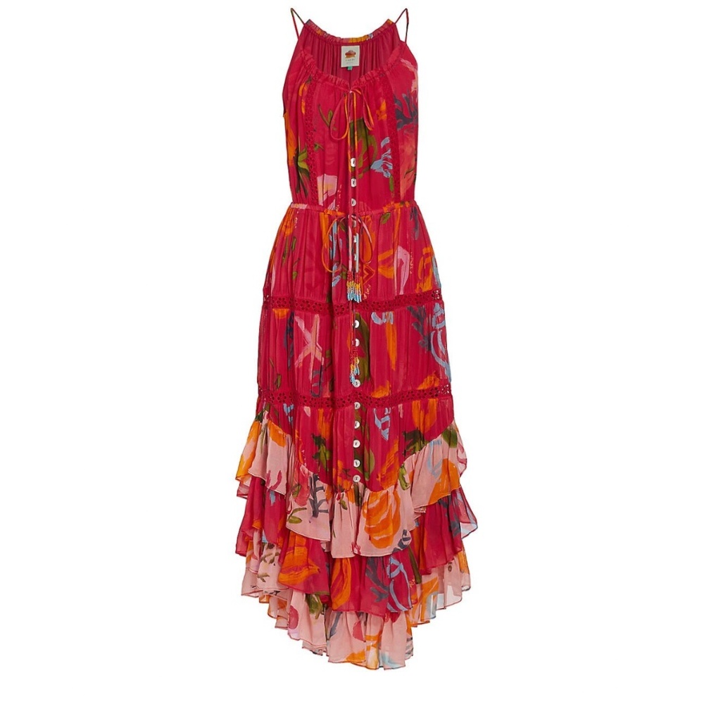 Farm Rio Mixed Fruits Ocean Maxi | Sz M - Picture 5 of 5